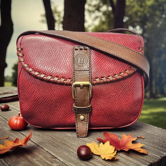 Fendi Vintage Two Way Deep Burgundy Leather - Slider Strap Includes COA 1970s - Picture 1 of 16
